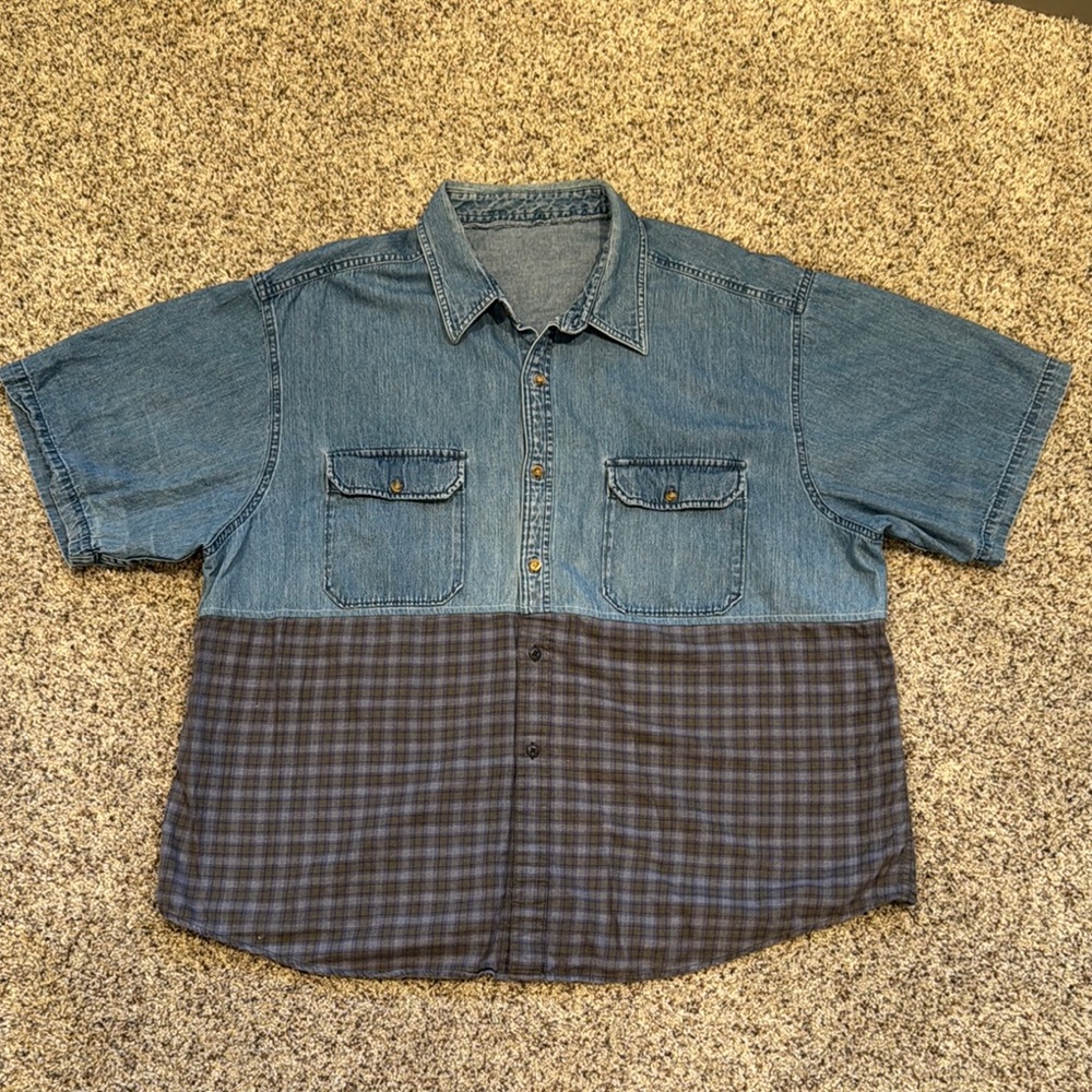 Urban Renewal Recycle Chambray and Flannel Shirt from Urban Outfitters OS